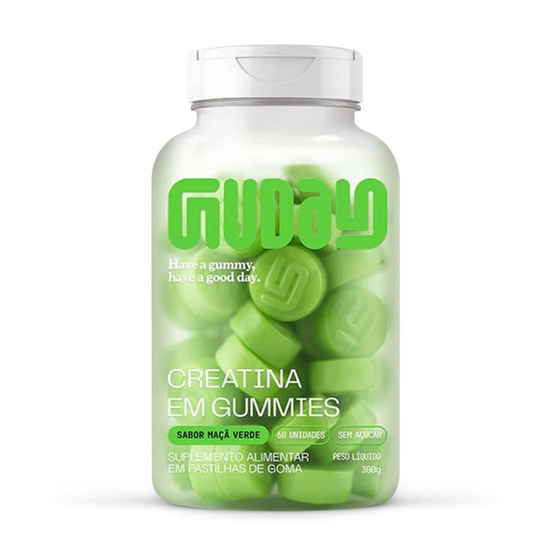 Creatina em Gummies Guday � Sabor Maçã Verde 60 Unidades