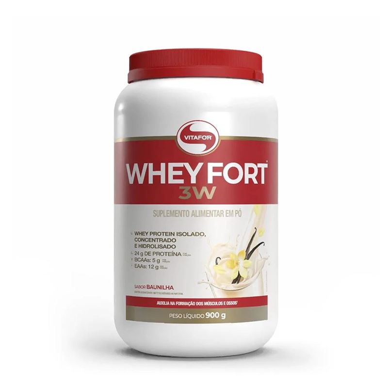 Whey Fort 3W Vitafor | Baunilha 900g 