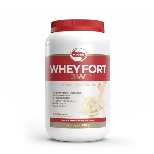 Whey Fort 3W Vitafor | Sabor Banana 900g 